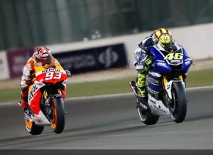 Rossi and Marques battling it out for second place – photo: motogp.com